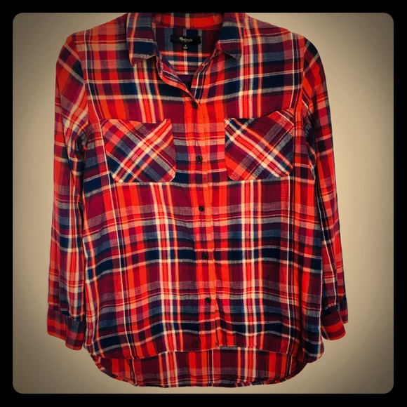 Madewell small button down plaid shirt. Like new. - Picture 2 of 5